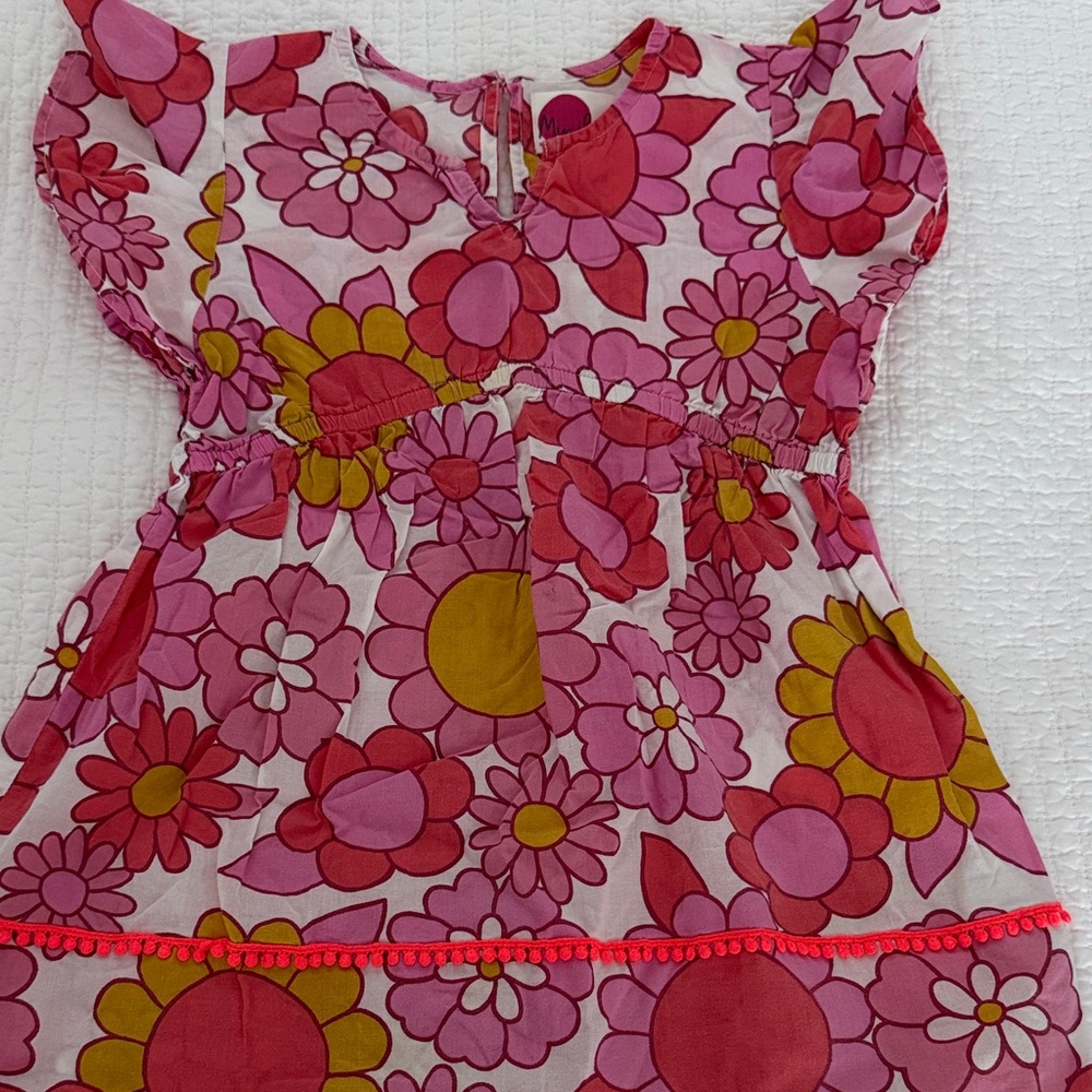 Mini Boden Pink and Yellow Floral Dress